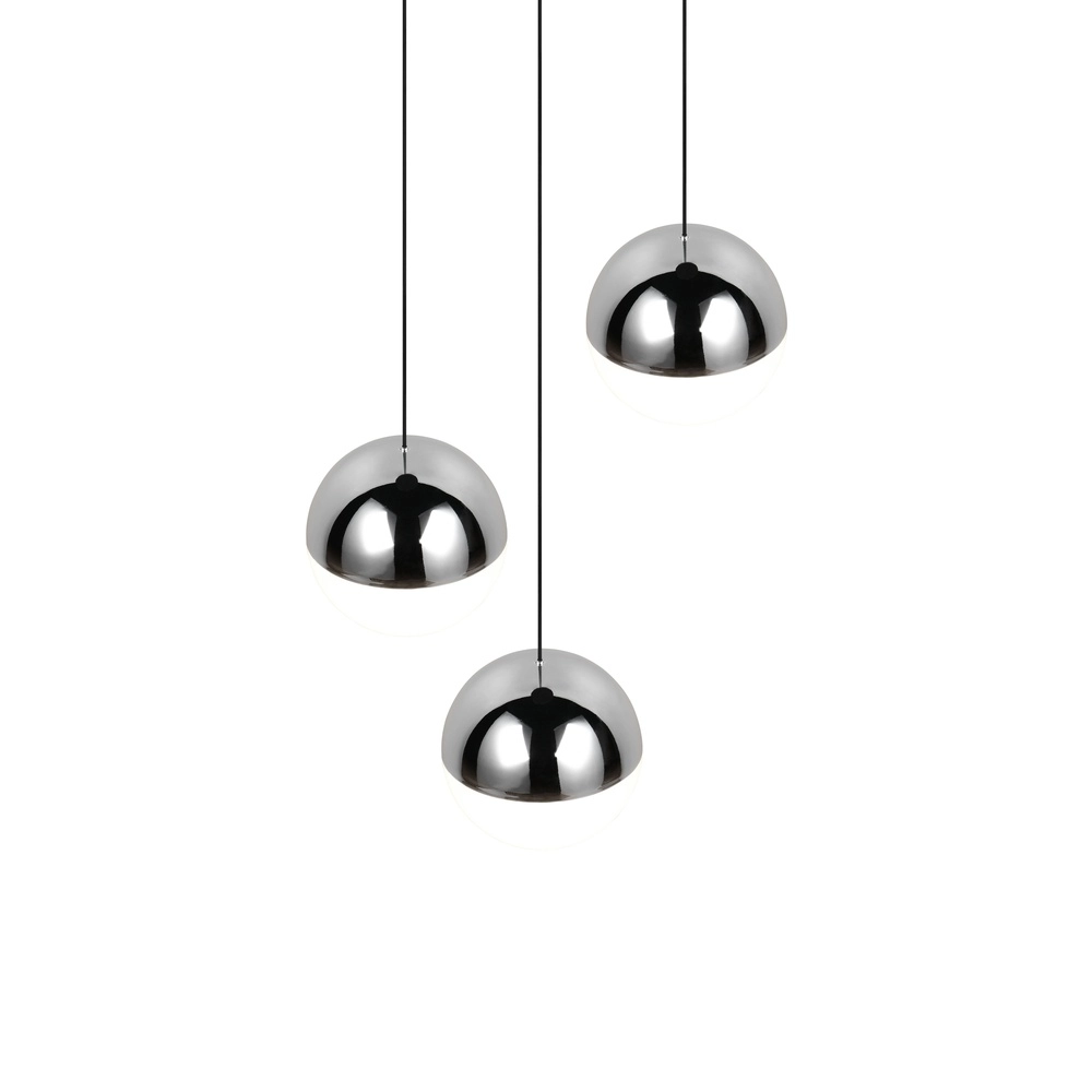 3-lichts hanglamp Senta rond chroom Trio 4017807685824