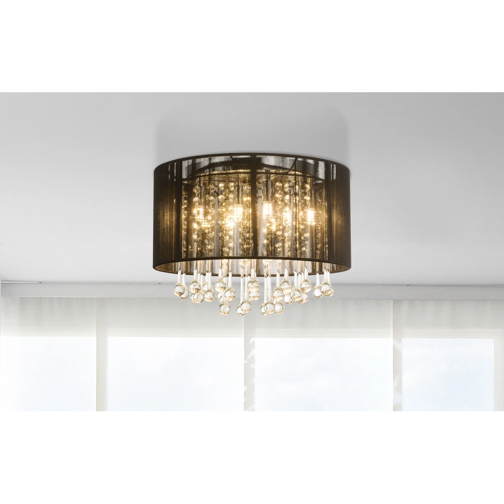 Plafondlamp Bagana kroonluchter met zwarte kap Globo 9007371367252