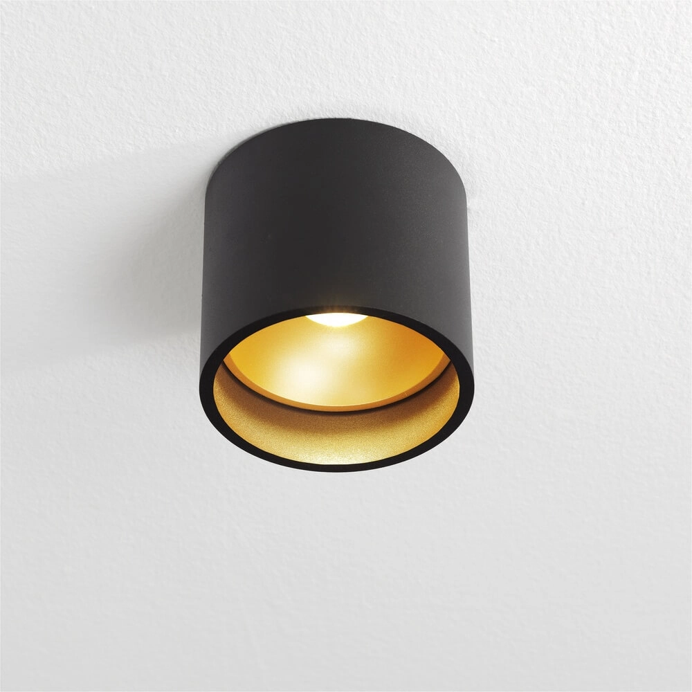 Plafondlamp Ormond zwart met gouden binnenkant