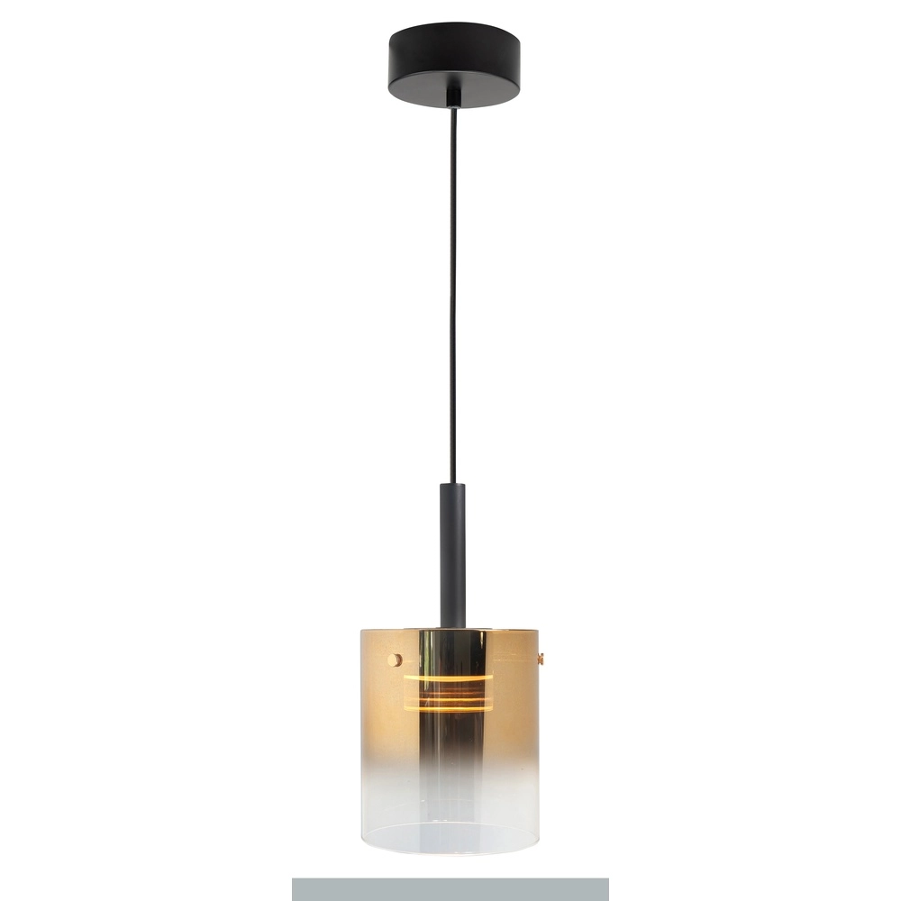 Hanglamp Salerno zwart met goud glas