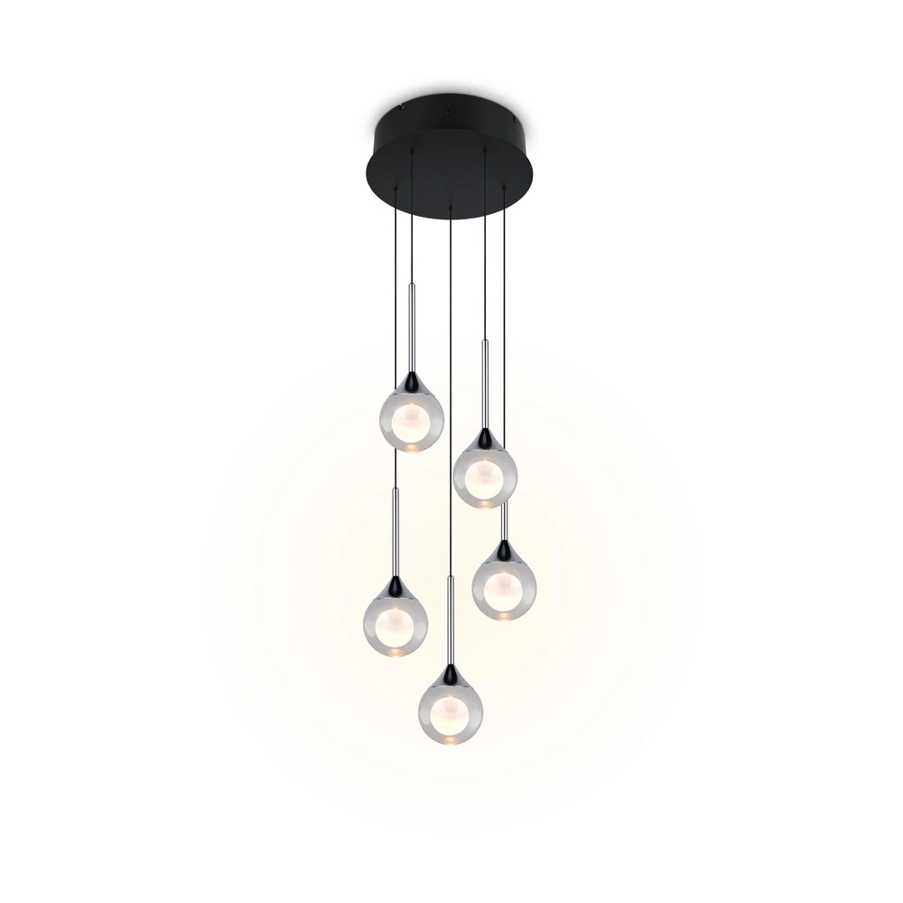 Moderne hanglamp Calista 5-lichts chroom