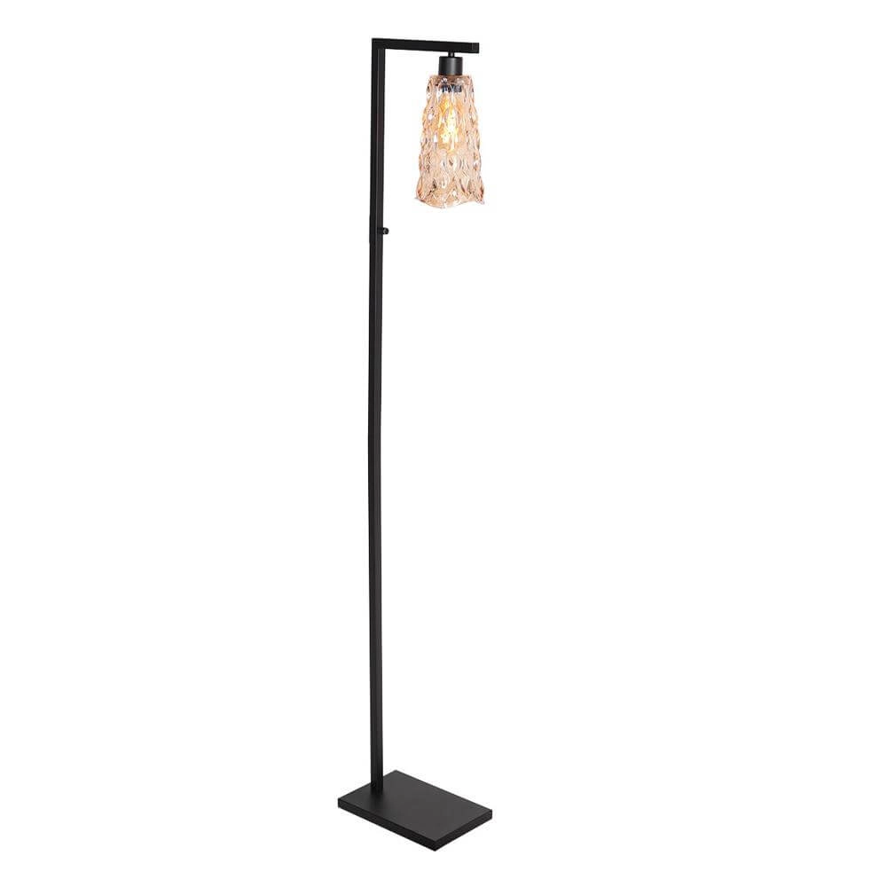 Vloerlamp Vidrio zwart met amber glas