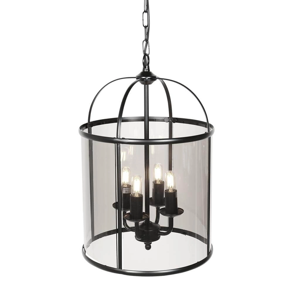 Klassieke hanglamp Pimpernel zwart 4-lichts Steinhauer 8712746174205