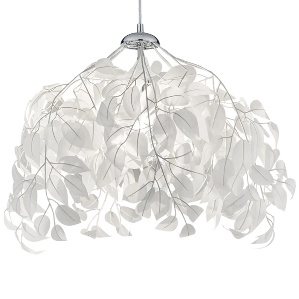 Hanglamp met blaadjes Leavy 38cm grijstint Trio 4017807301984