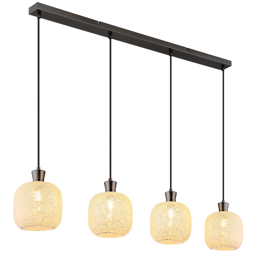 4-lichtst hanglamp Brokana gunmetal