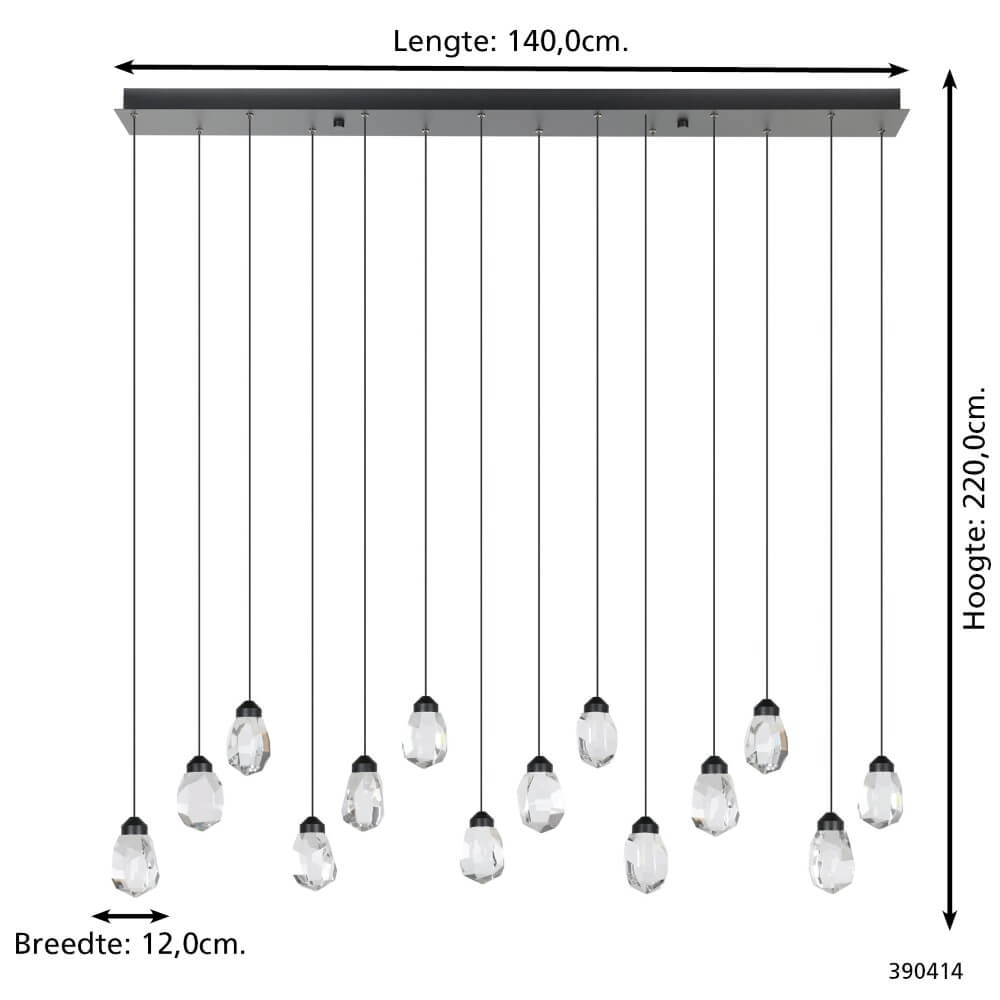 14-lichts hanglamp Sindicat zwart Stars of Light 9008606307128