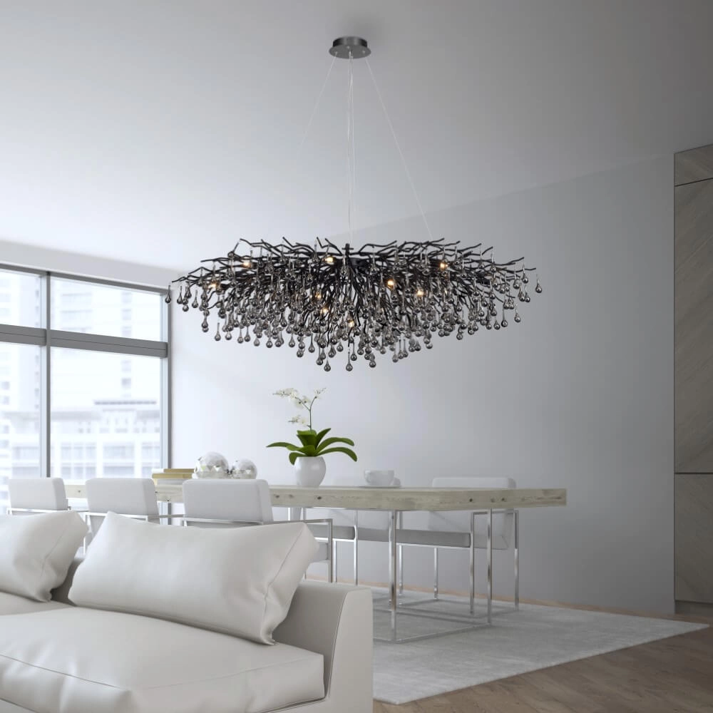 Grote kroonluchter Icicle zwart Paul Neuhaus 4012248377543