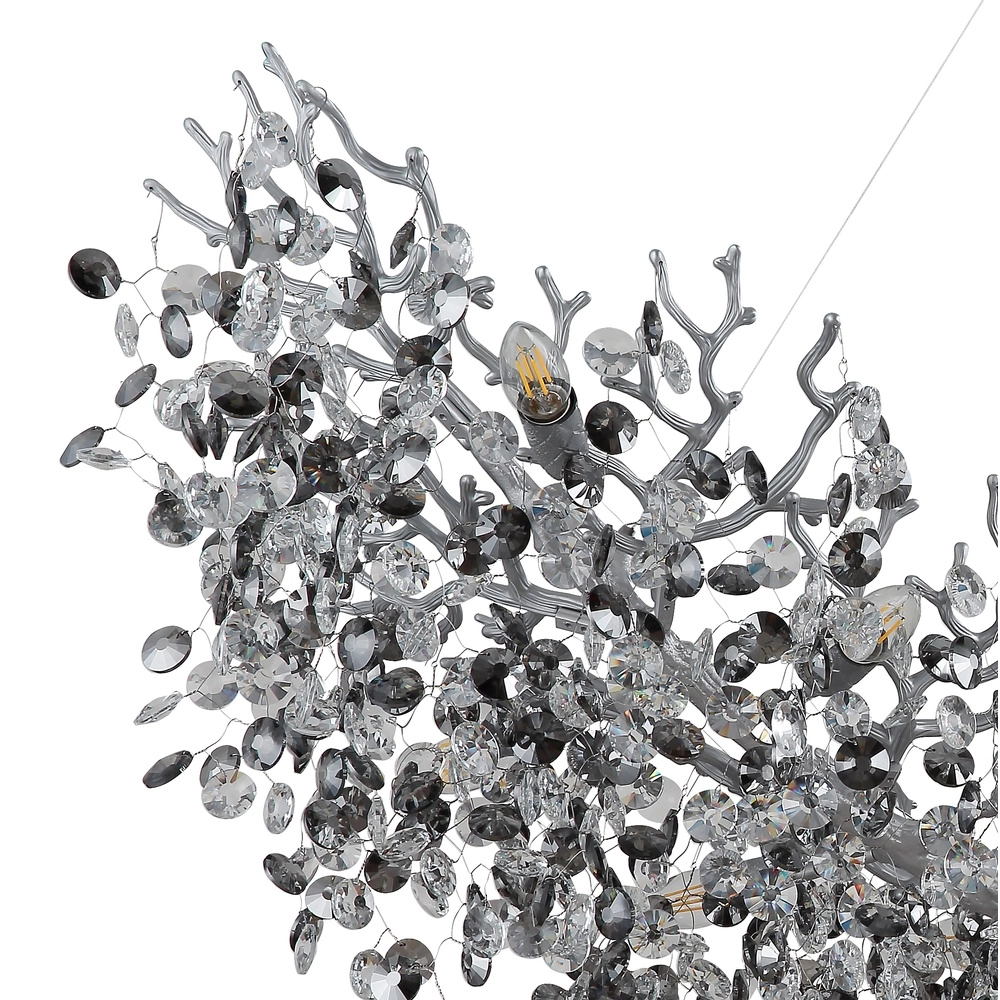 Hanglamp Queena zilvergrijs 150cm Globo 9007371533695