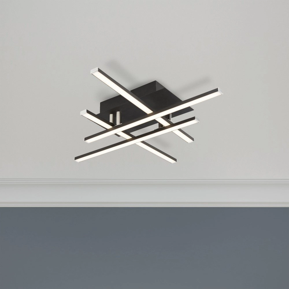 Led plafondlamp Matrix 4-lichts zwart Searchlight 5053423155395