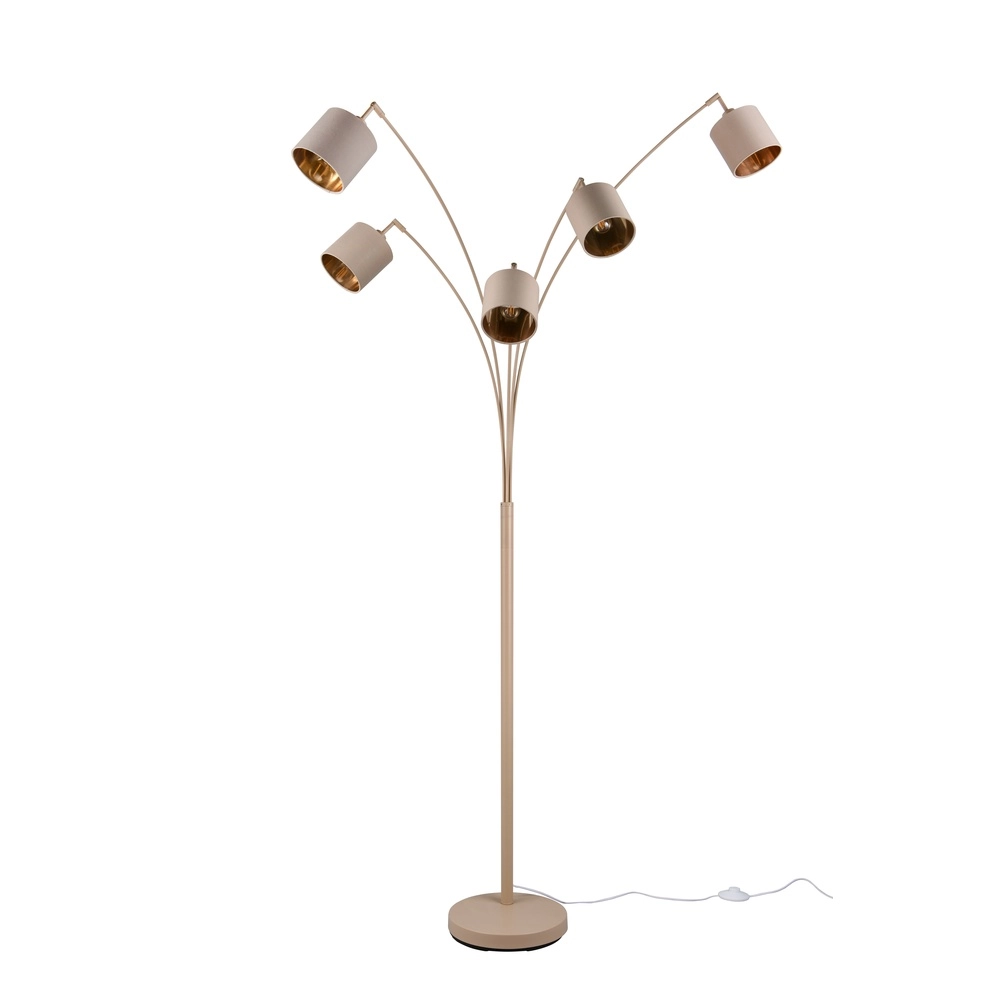 Vloerlamp Tommy 5-lichts zand bruin Trio 4017807714210