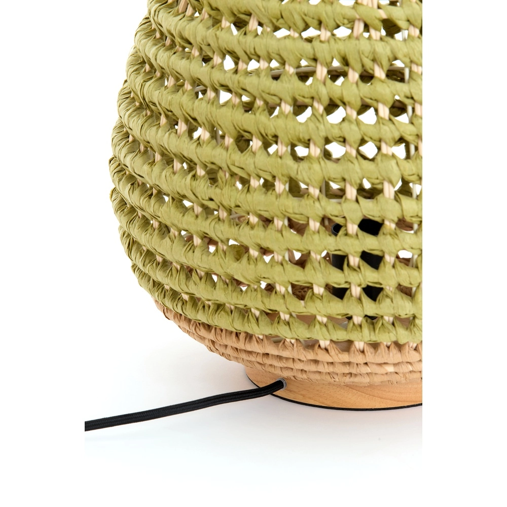 Rotan tafellamp Kalipa Ø 32cm - groen rotan Light & Living 8717807760502