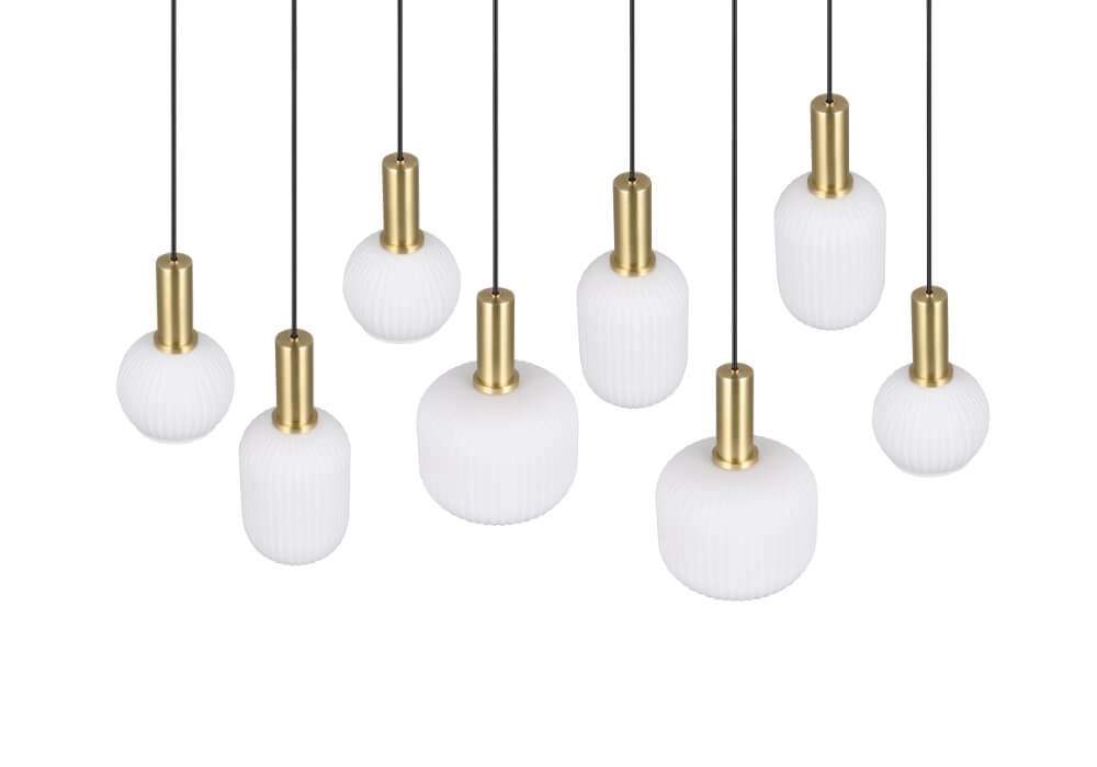 Eetkamer hanglamp Diva 8-lichts - wit glas Trio 4017807614527