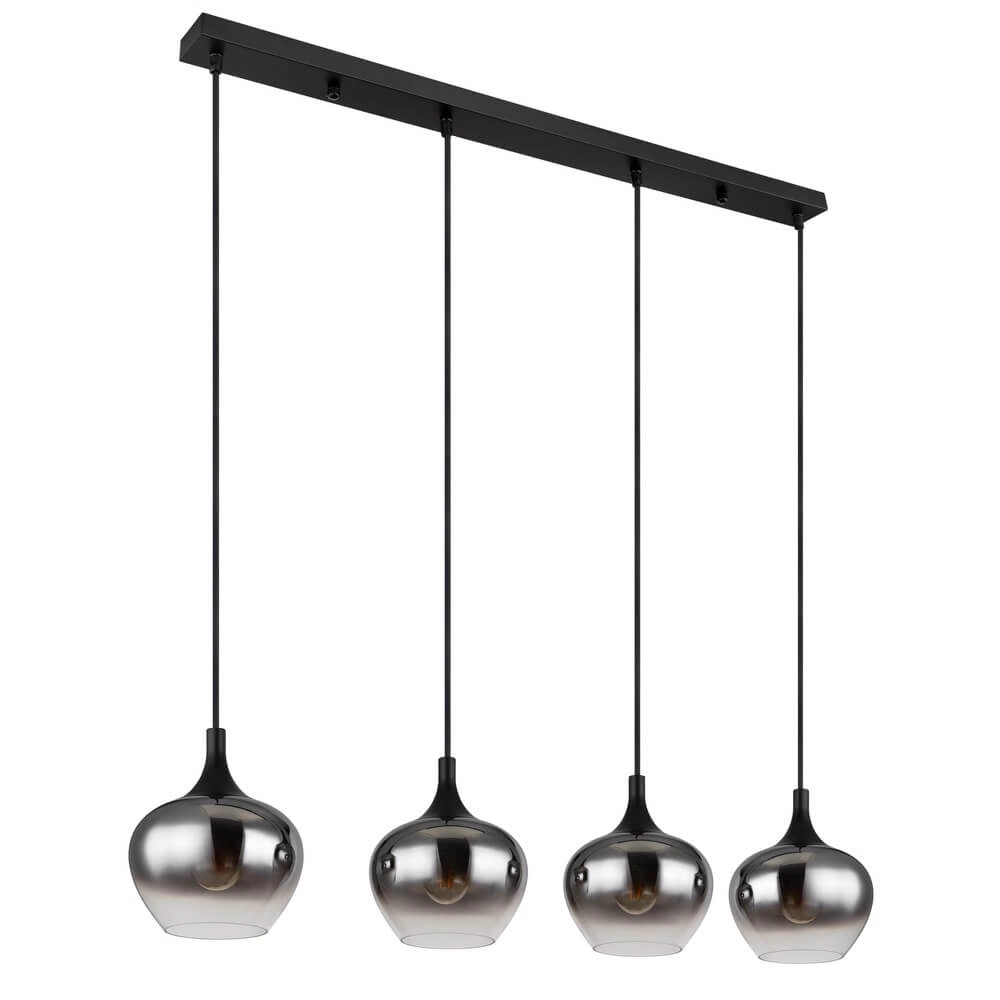 Zwarte hanglamp Maxy 4-lichts recht Globo 9007371432400