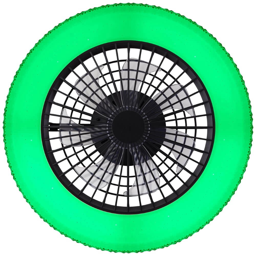 Zwarte ventilator Badria met RGB functie Brilliant 4004353435850