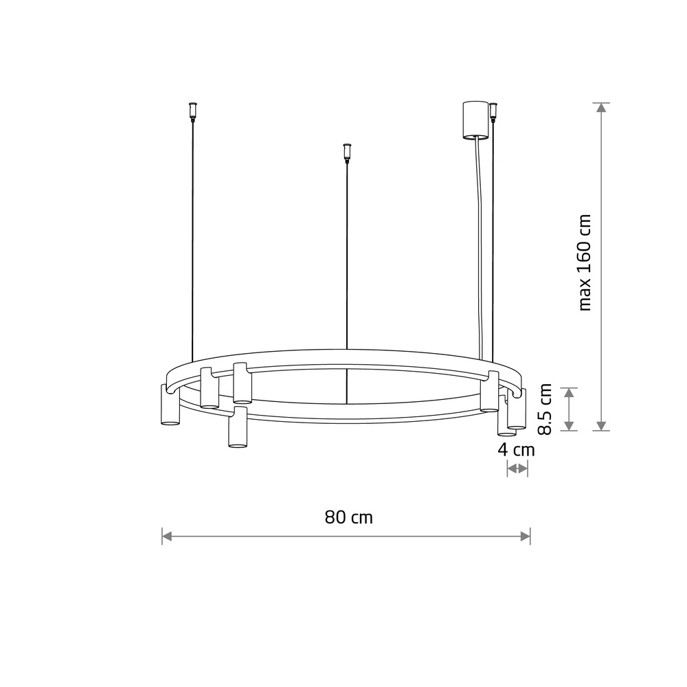 Design hanglamp Fourty zwart Ø 80cm Lyora 5903139122856