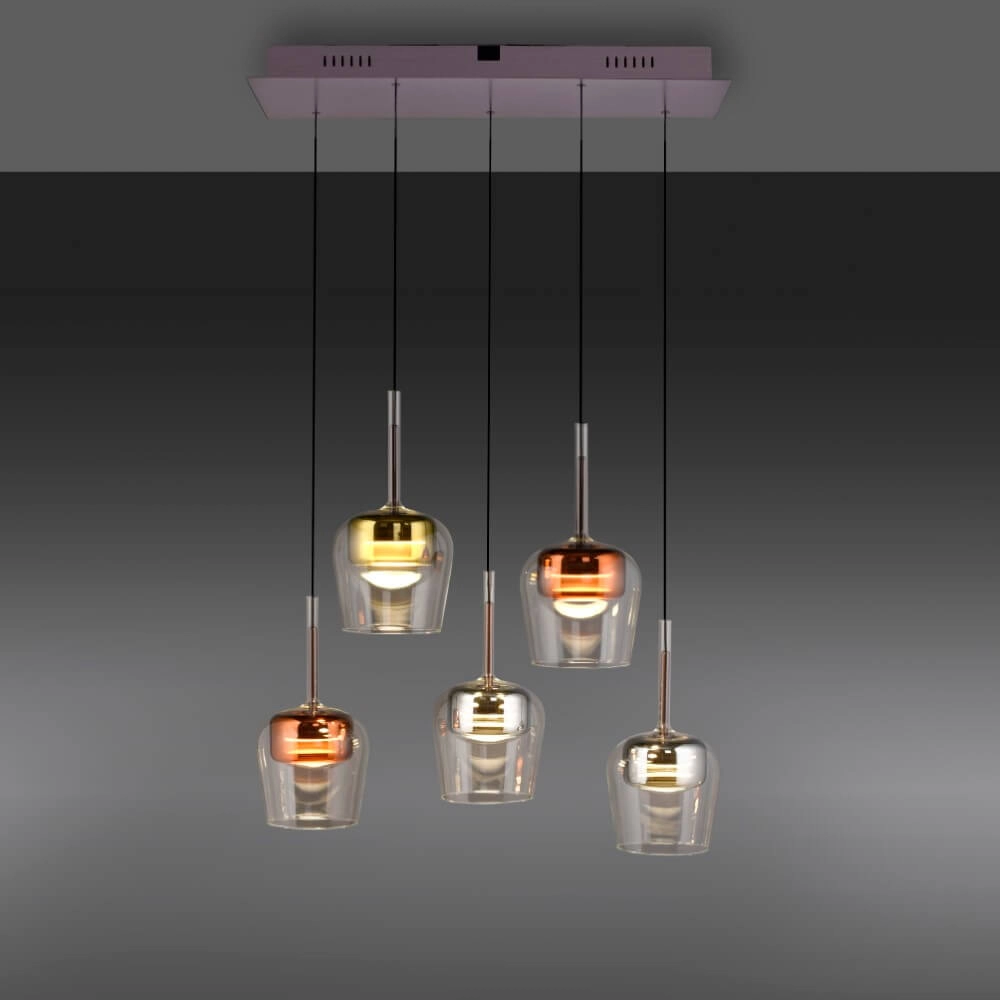 5-lichts hanglamp Q-Kon meerdere kleuren Paul Neuhaus 4012248383889