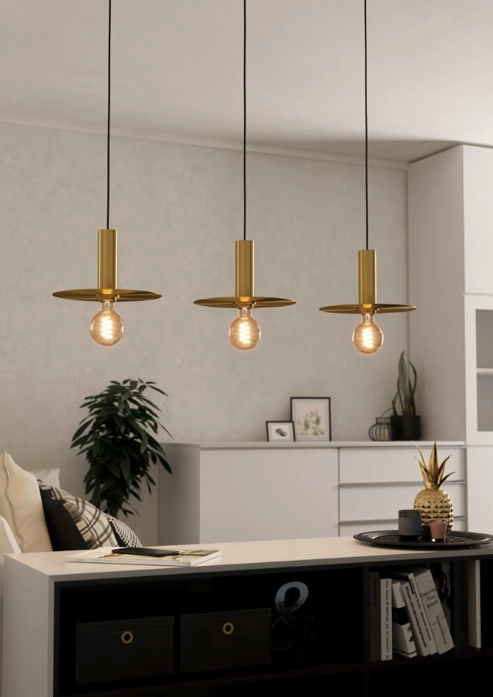 Gouden 3-lichts hanglamp Escandell Eglo 9008606273881