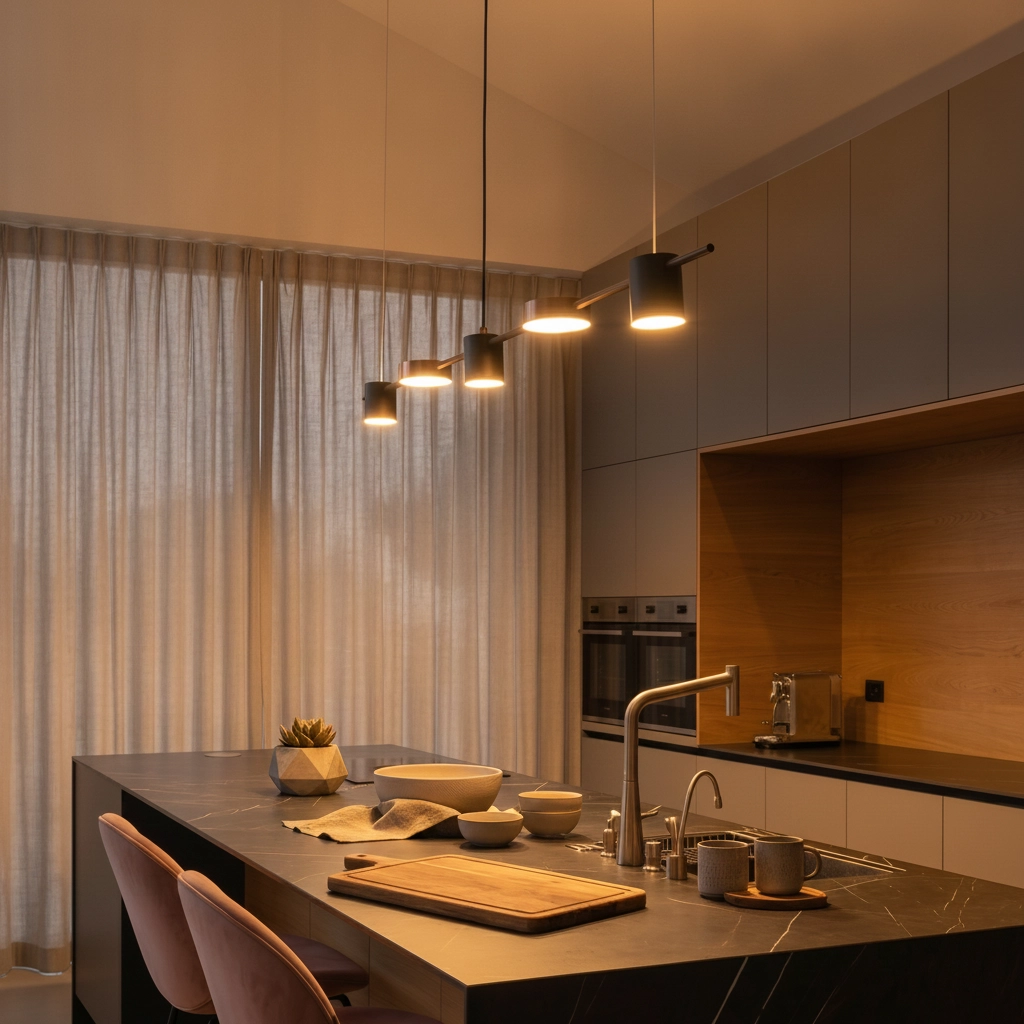 Zwarte hanglamp Nordik design 127cm