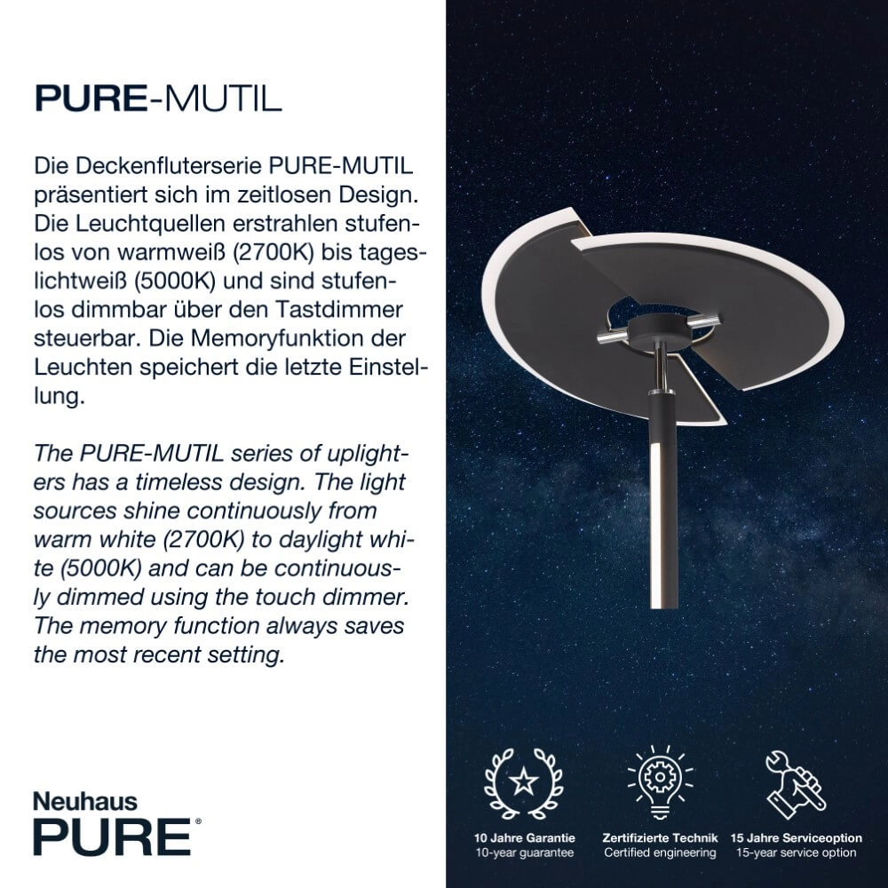 Vloerlamp Pure Mutil antraciet Paul Neuhaus 4012248364345