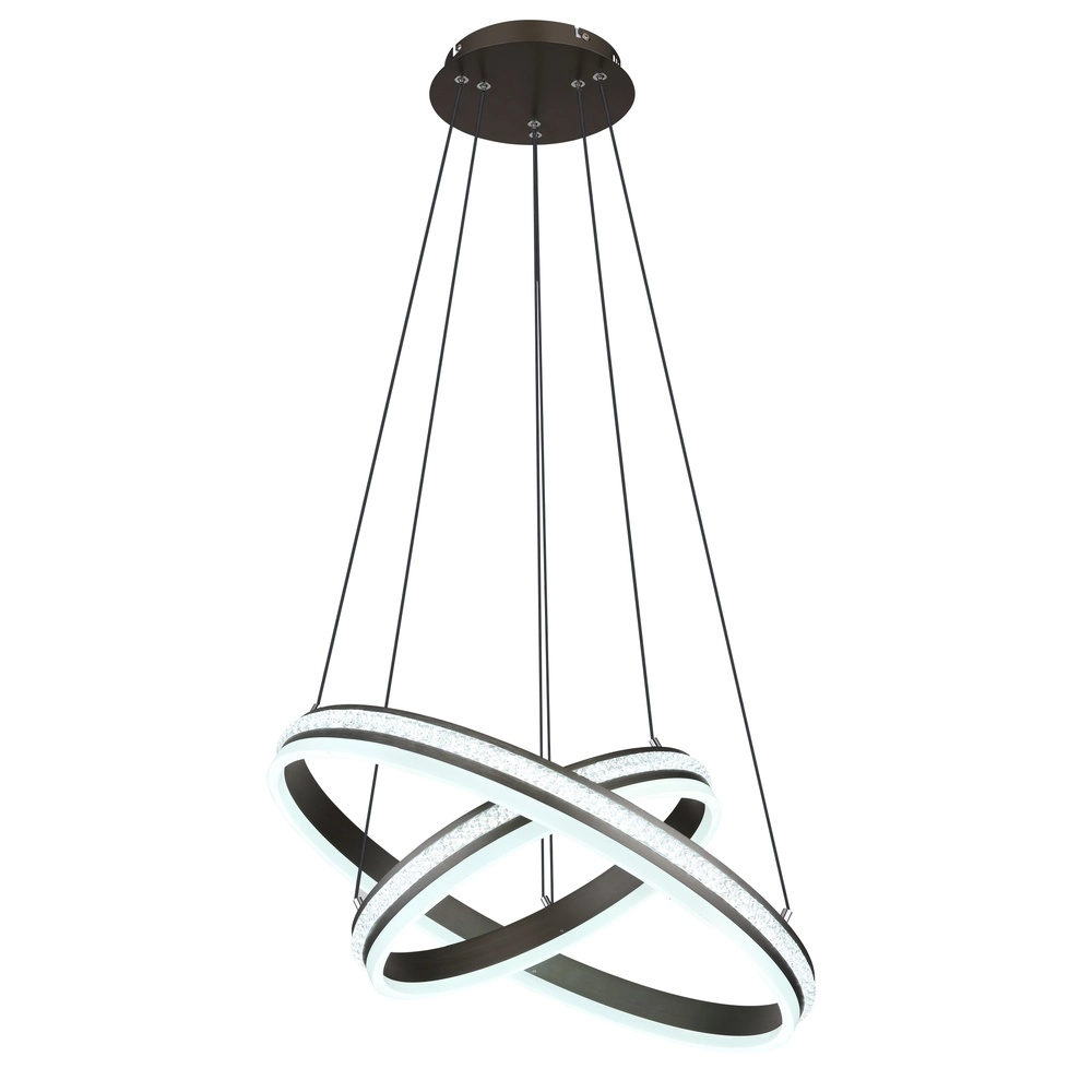 Design hanglamp Grouni 2 ringen titanium geborsteld Globo 9007371454990