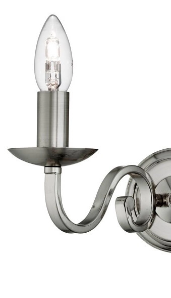 Klassieke wandlamp Richmond 2-lichts mat zilver Searchlight 5053423056432
