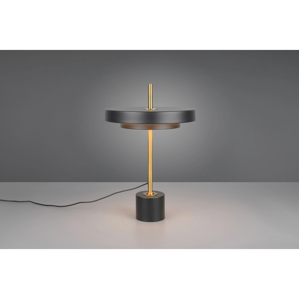 Design tafellamp Keaton zwart met goud Trio 4017807655865