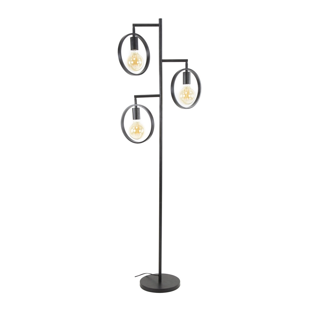 3-ringen vloerlamp Ring zwart - E27 Lyora 8716803511743