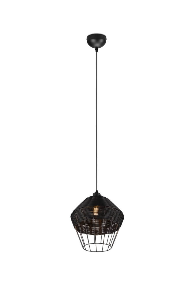 Hanglamp Borka zwart rotan Trio 4017807556803