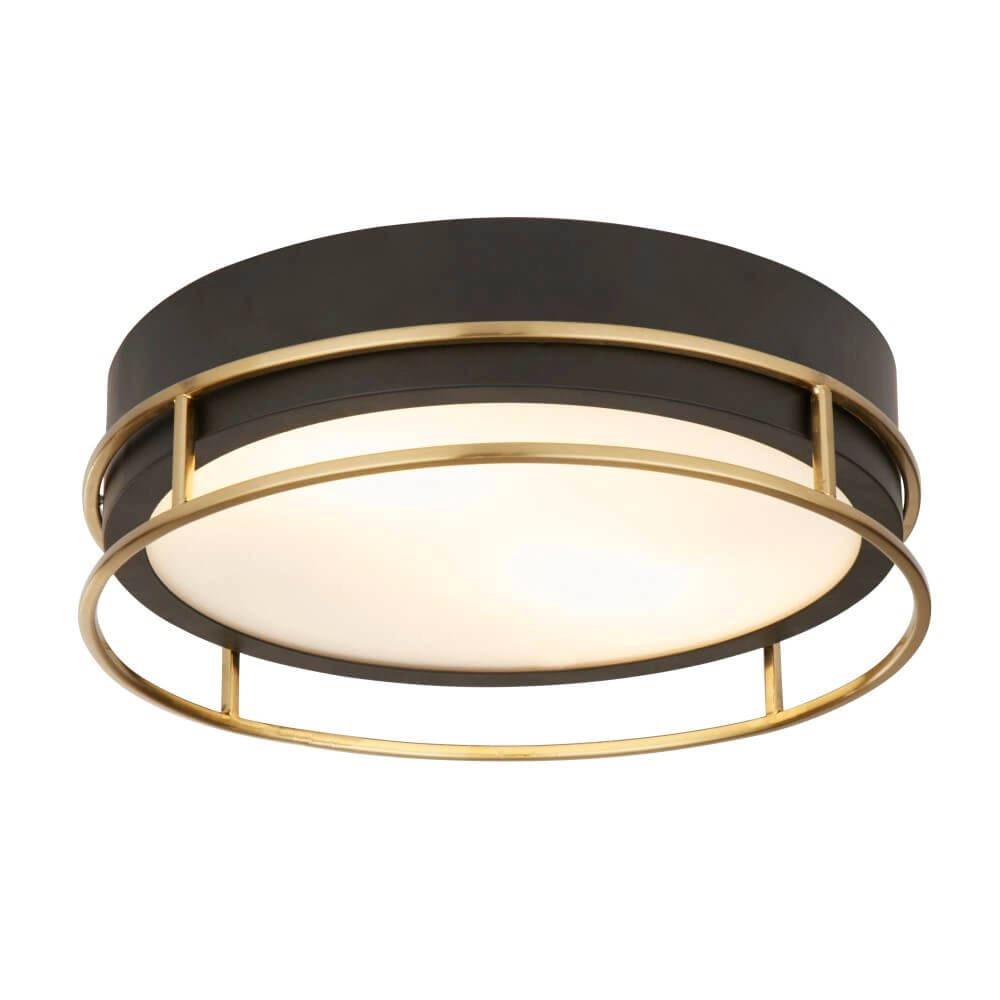 Design plafondlamp Pheonix Ø 30cm zwart met goud Searchlight 5053423251011