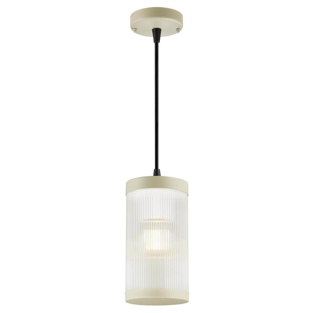 Glazen hanglamp Coupar zand bruin