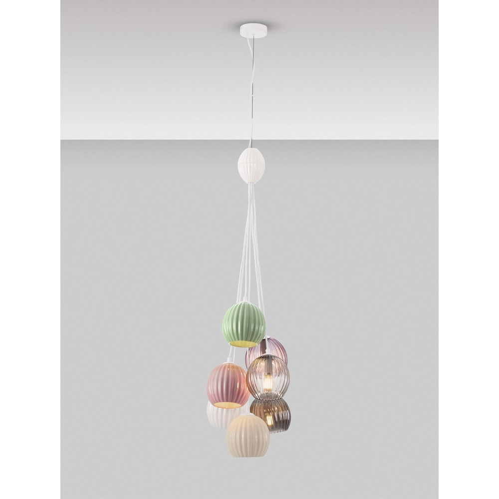 Colored pendant lamp Meline 7-light Lyora 5212017474001
