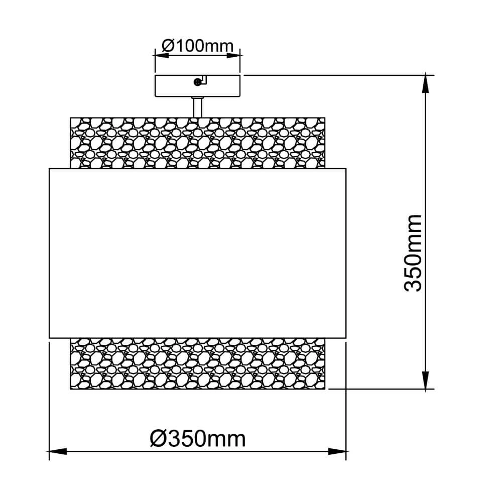Plafondlamp Waterlilly rotan met grijze stof Brilliant 4004353411892
