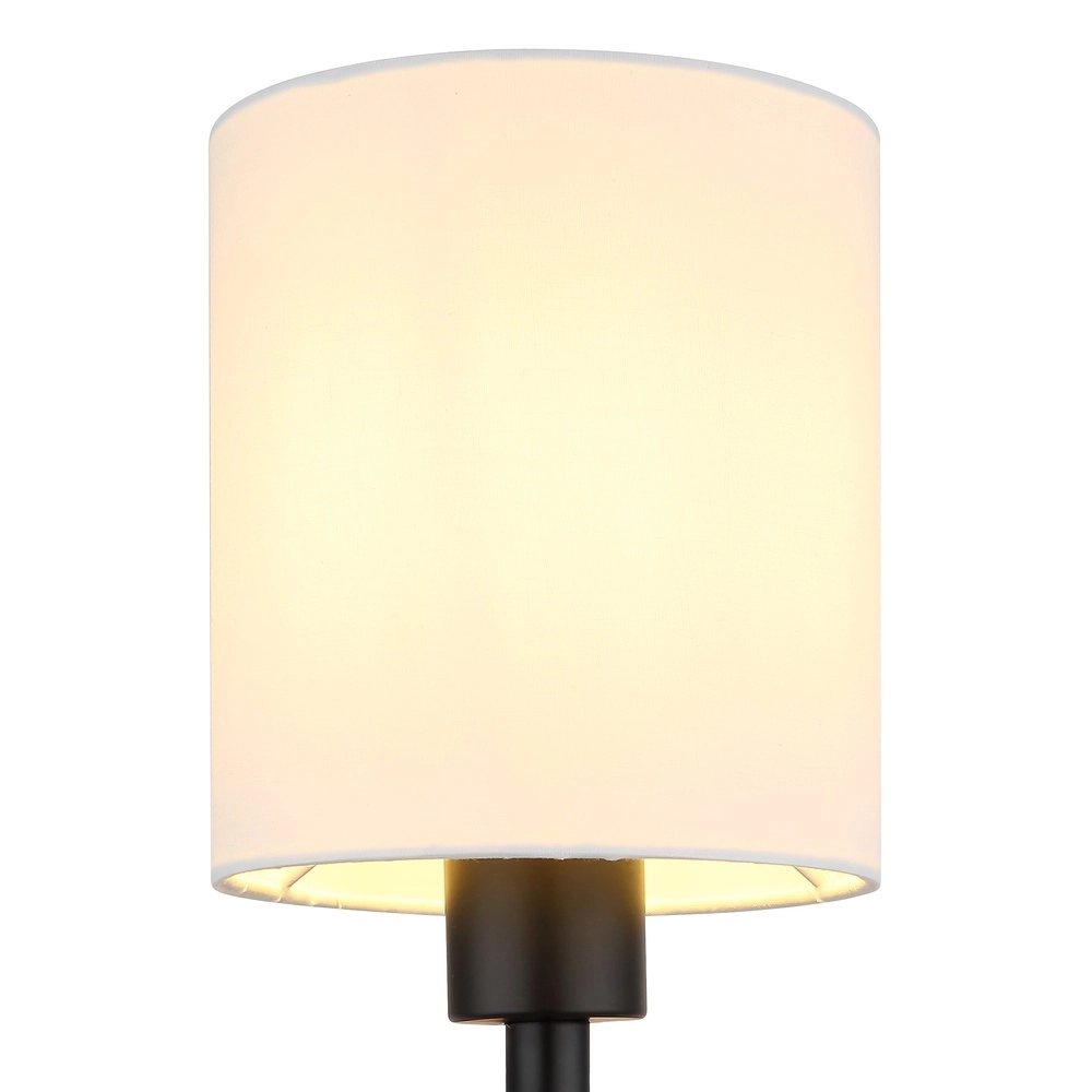 Bedlampje Zamora zwart met witte kap Globo 9007371569892