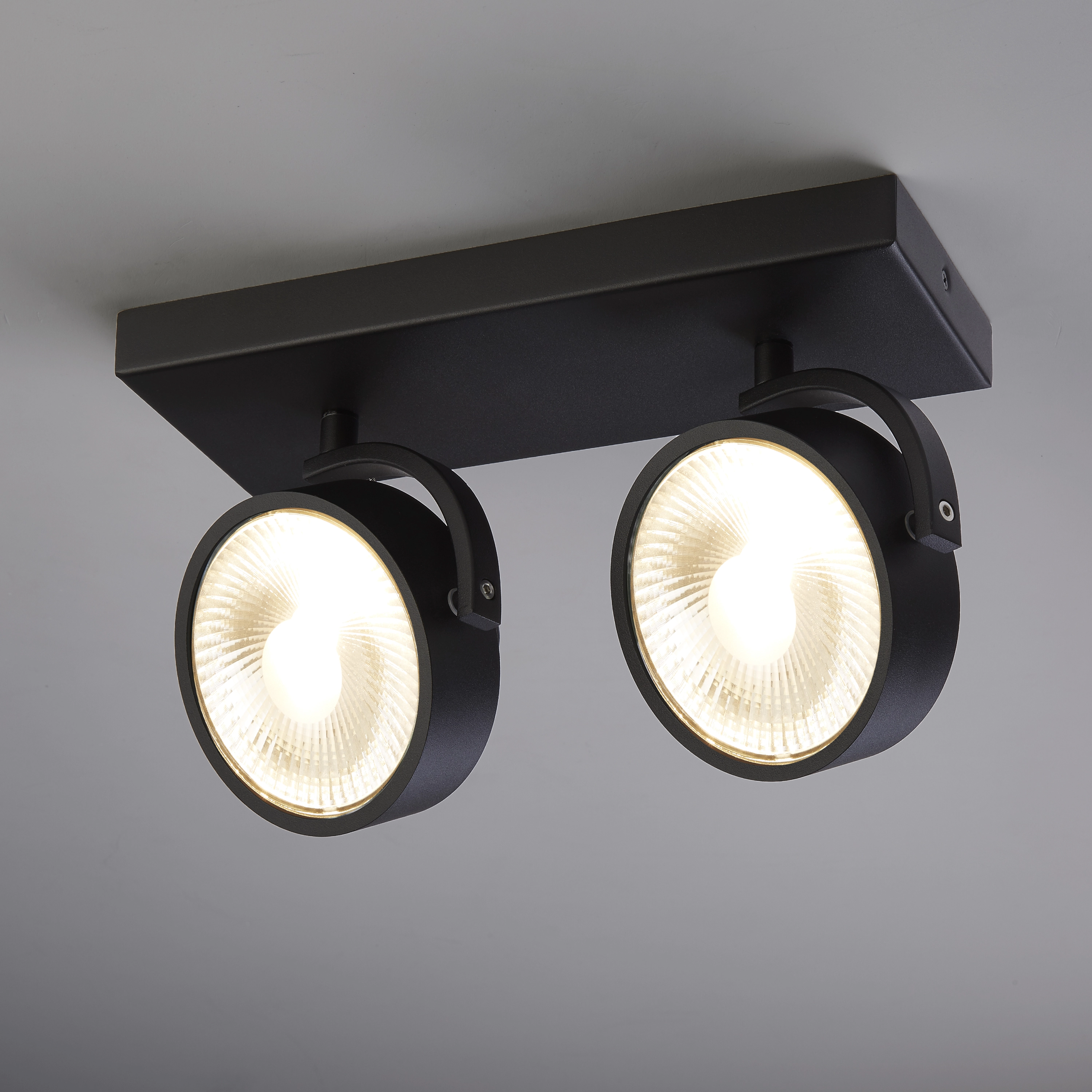 Opbouwspot Jupiter 2-lichts zwart