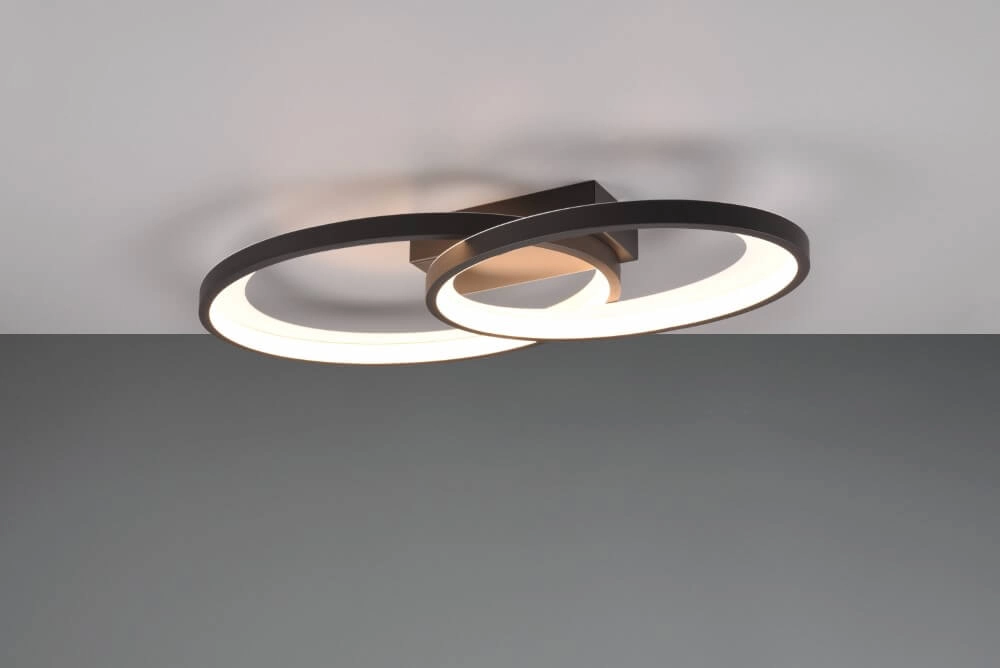 Plafondlamp Malaga zwart met wit Trio 4017807576962