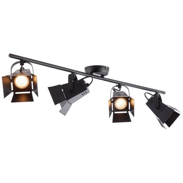 Zwarte opbouwspot Movie Led 4-lichts Brilliant 4004353241710