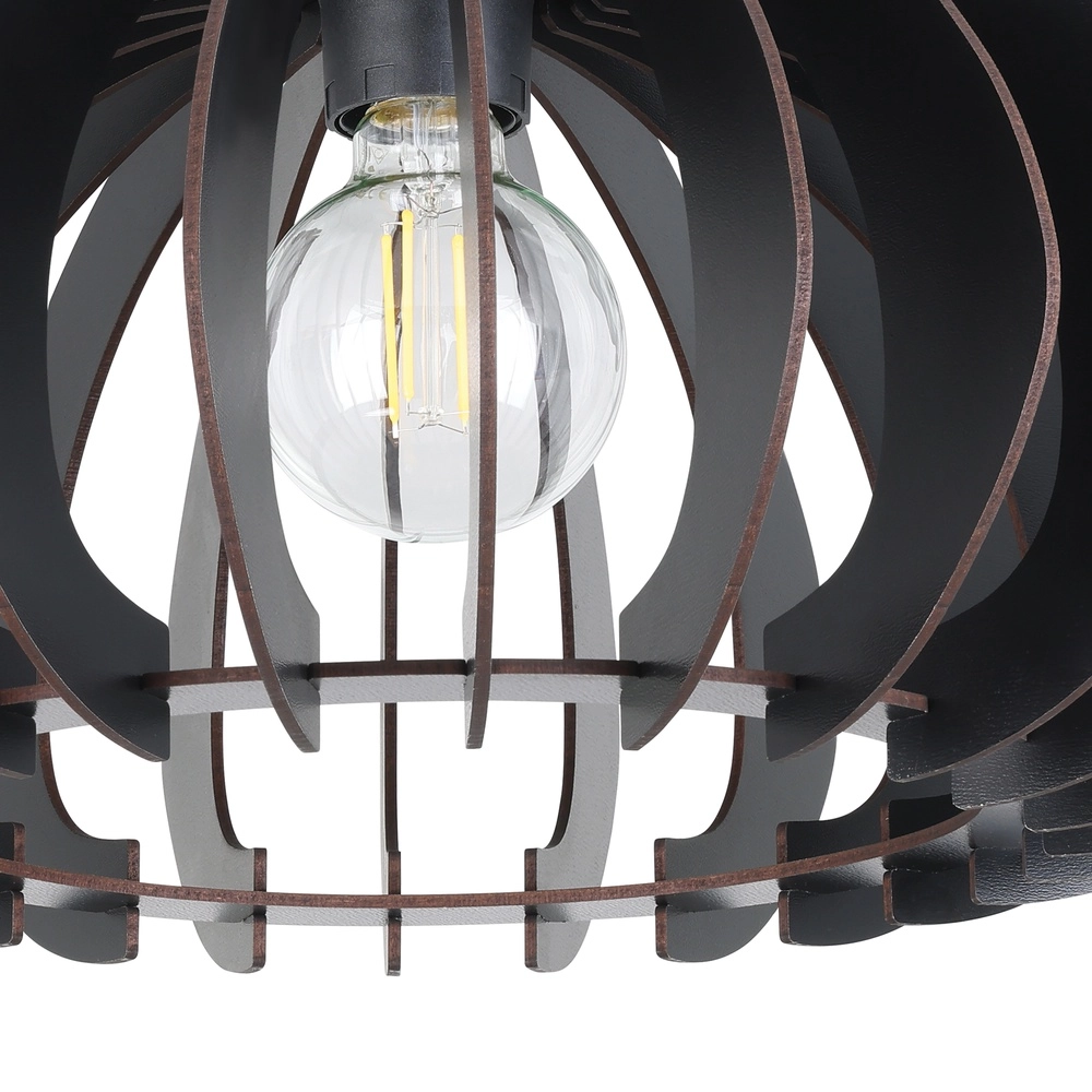 Houten plafondlamp Cossano 3 zwart - Ø 45cm Eglo 9008606291380