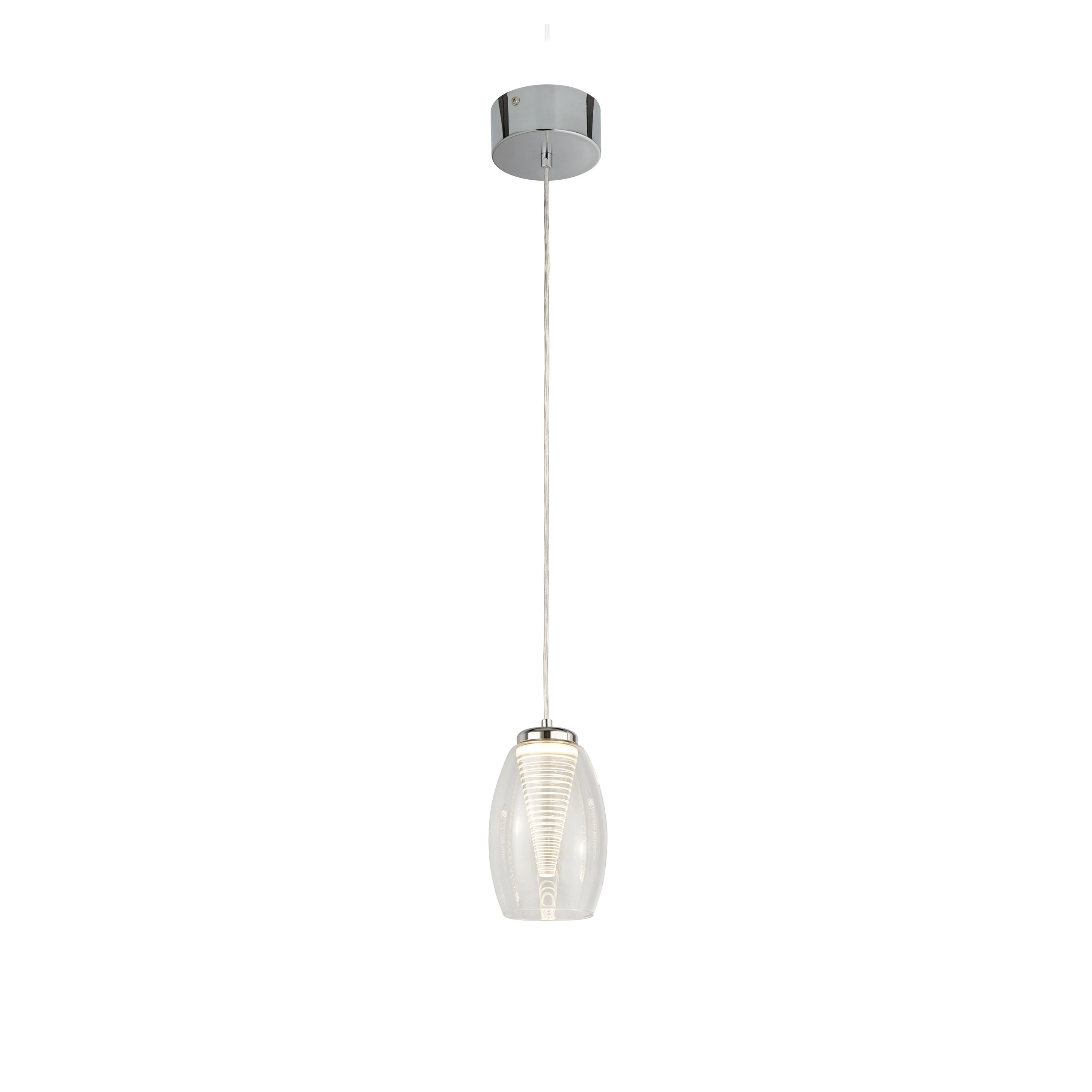Moderne hanglamp Cyclone chroom met helder glas Searchlight 5053423174495
