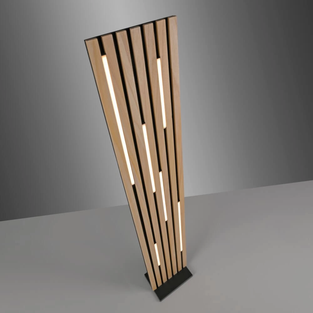 Design vloerlamp Q-Akustik hout Paul Neuhaus 4012248385401