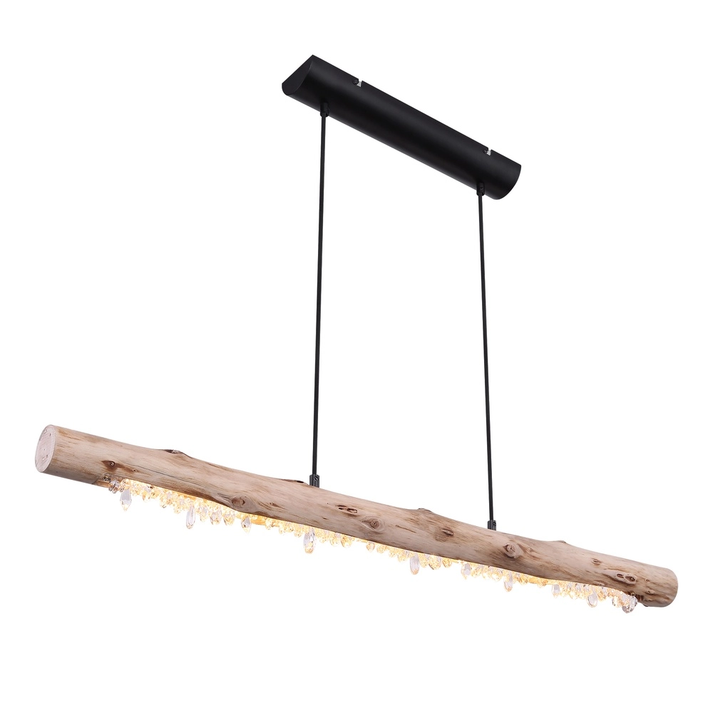 Eettafel hanglamp Felicitas zwart met hout