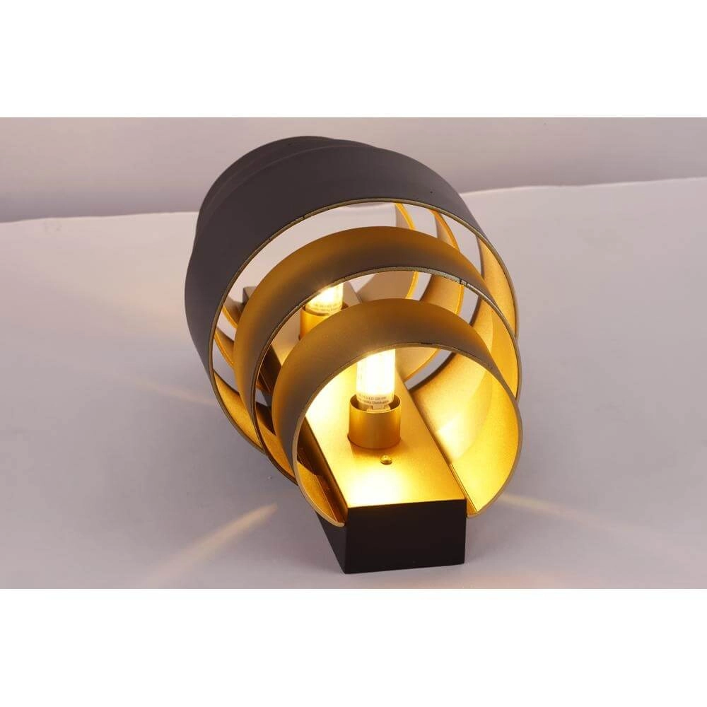 Design wandlamp Rolls zwart met gouden binnenkant Artdelight 8720701101487
