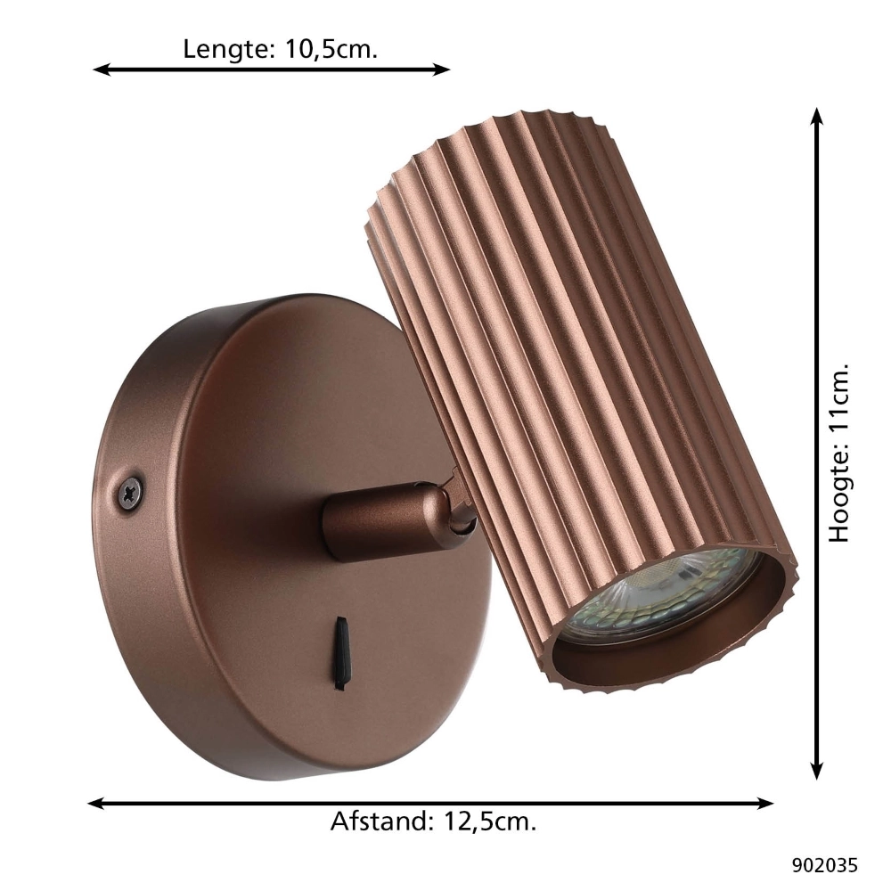 Opbouwspot Portillo enkel brons Eglo 9008606360567
