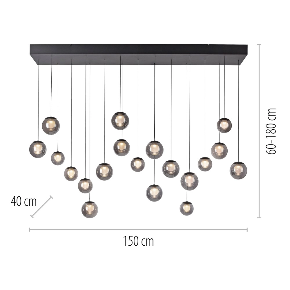 19-lichts hanglamp Pure Popup mystic grey Paul Neuhaus 4012248396698