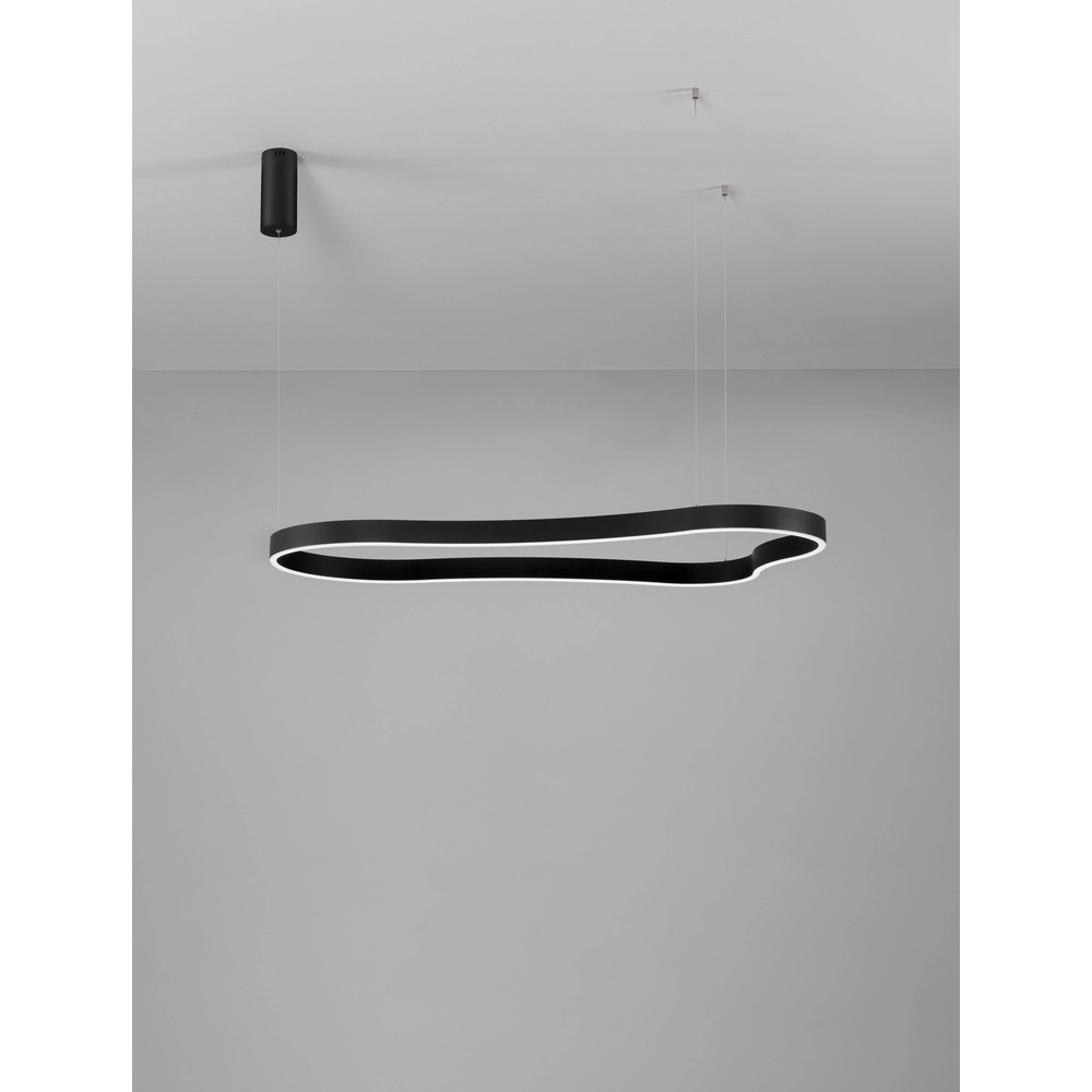 Natuurlijke vorm hanglamp Dussa zwart 120cm Natuurlijke vorm hanglamp Dussa zwart 120cm