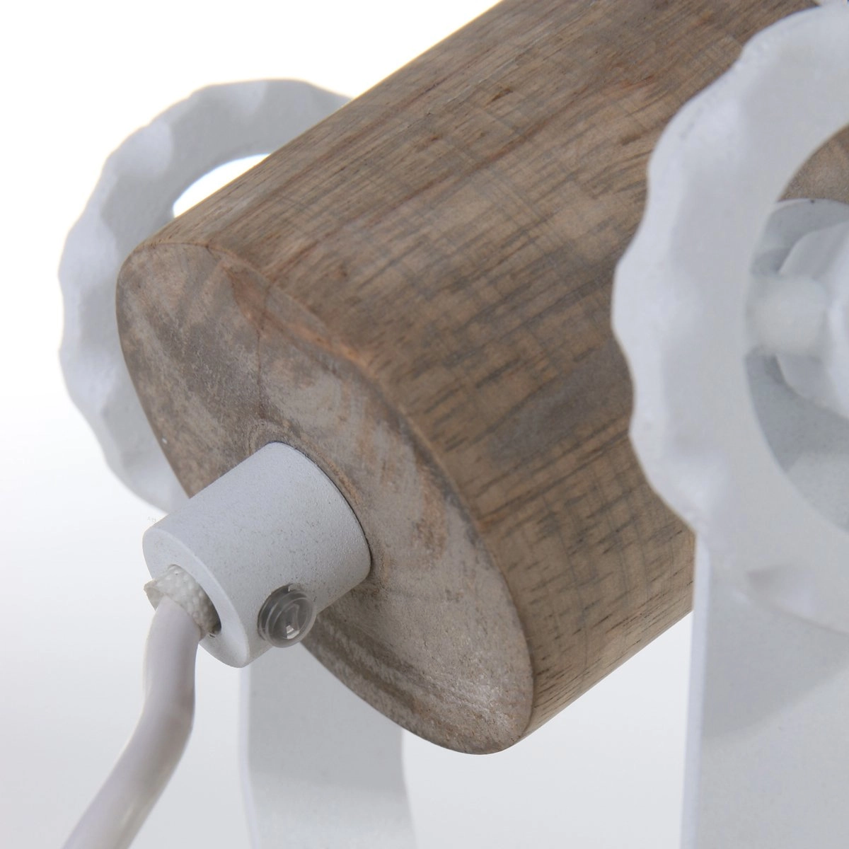 Retro wandlamp Gearwood wit met houtbruin Steinhauer 8712746122725