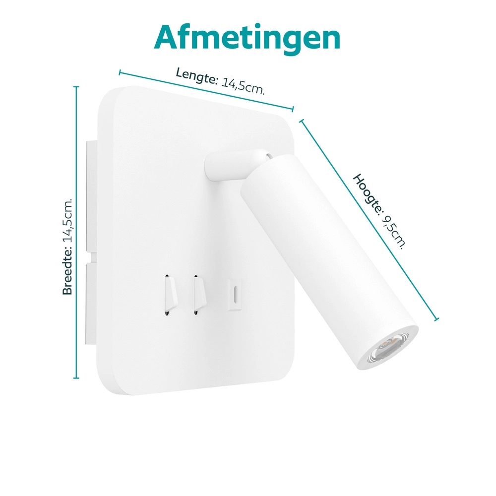 Bedlampje Fanzarotta wit vierkant Eglo 9008606356850
