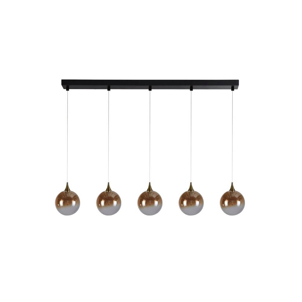 5-lichts hanglamp Alchemy amber glas Searchlight 5053423273846