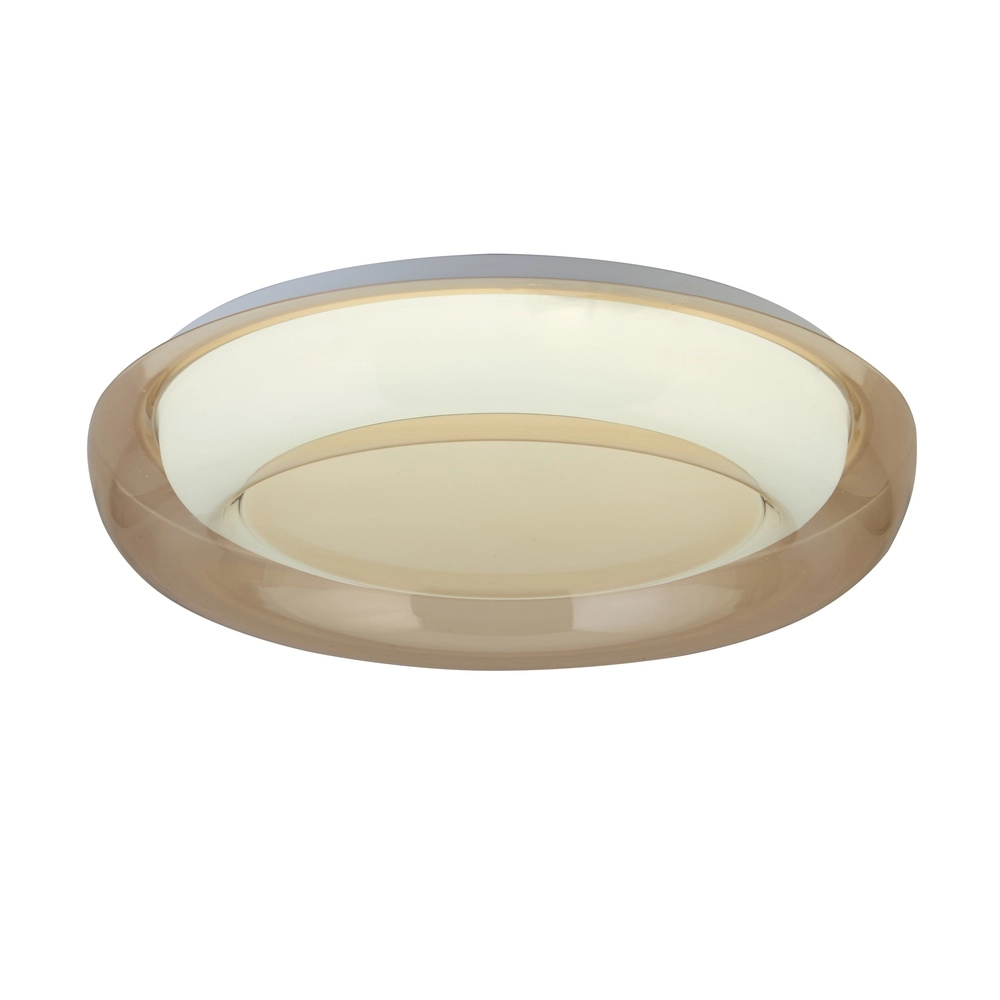 Plafonniere design Jude wit met amber glas Ø 40cm