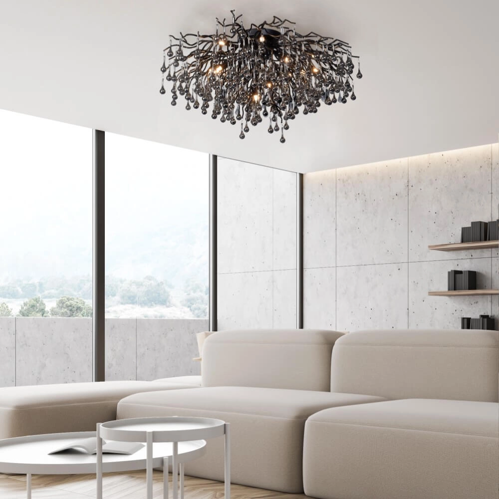 Kroonluchter Icicle zwart 100cm Paul Neuhaus 4012248377581