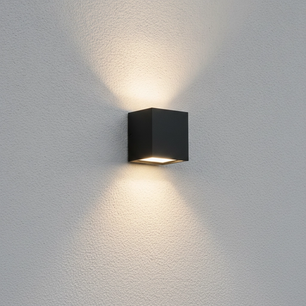 Vierkante inbouwlamp Iko enkel zwart
